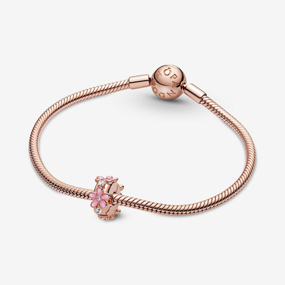 Pink Flower Rose Gold Clip