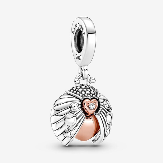 Rose Gold Ladybird & Heart Charm