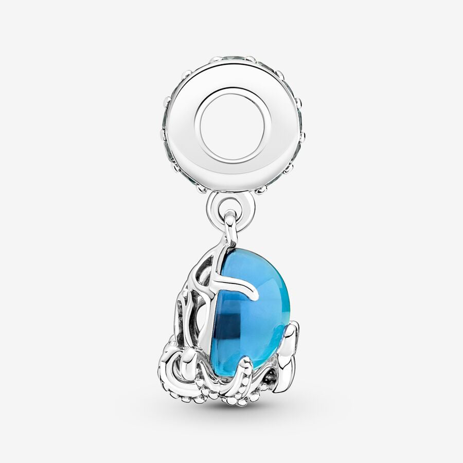 Blue Murano Glass Octopus Charm