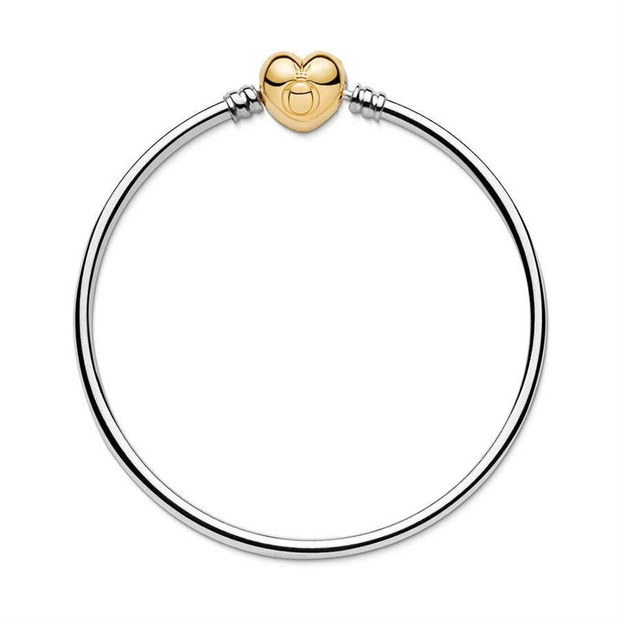 Gold Heart Clasp Bangle