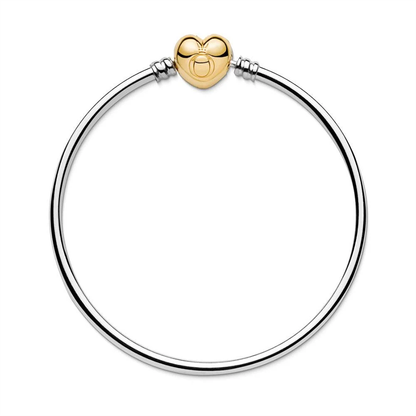 Gold Heart Clasp Bangle