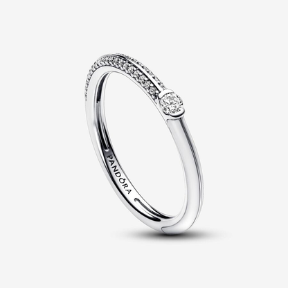 Two Tone White Pavé Ring