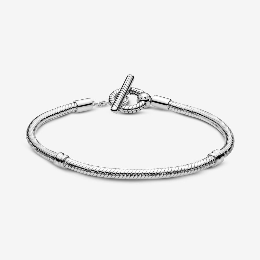 Moments Circle T-Bar Snake Chain Bracelet