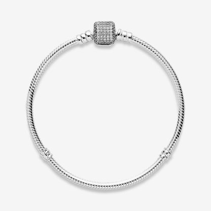 Moments Sparkling Pavé Clasp Snake Chain Bracelet