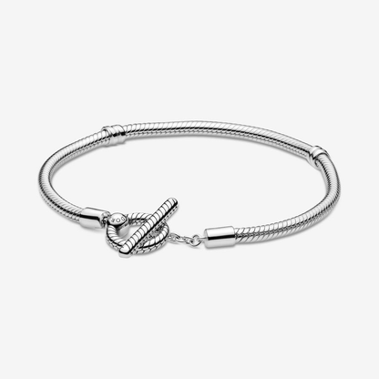 Moments Circle T-Bar Snake Chain Bracelet