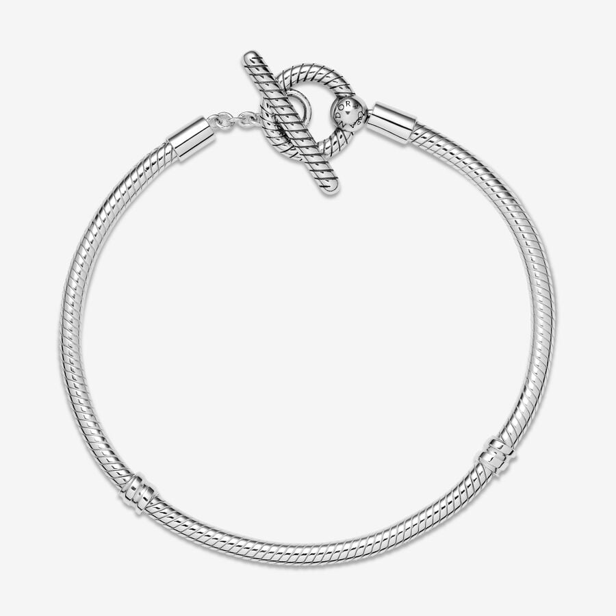 Moments Circle T-Bar Snake Chain Bracelet