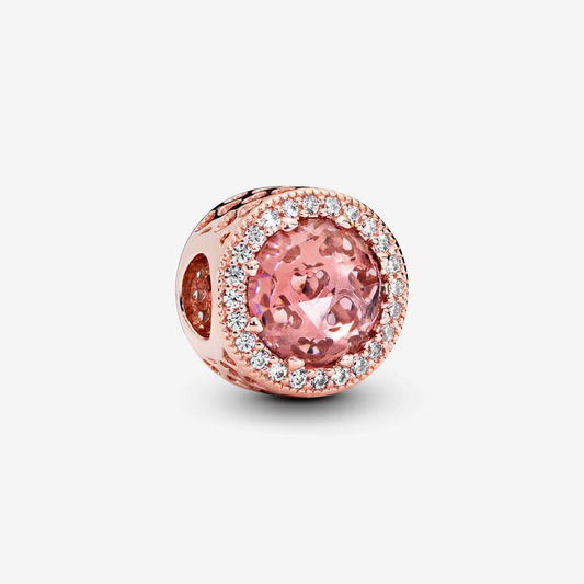 Pink Stone Rose Gold Charm