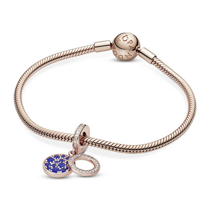 Blue Disc Rose Gold Charm