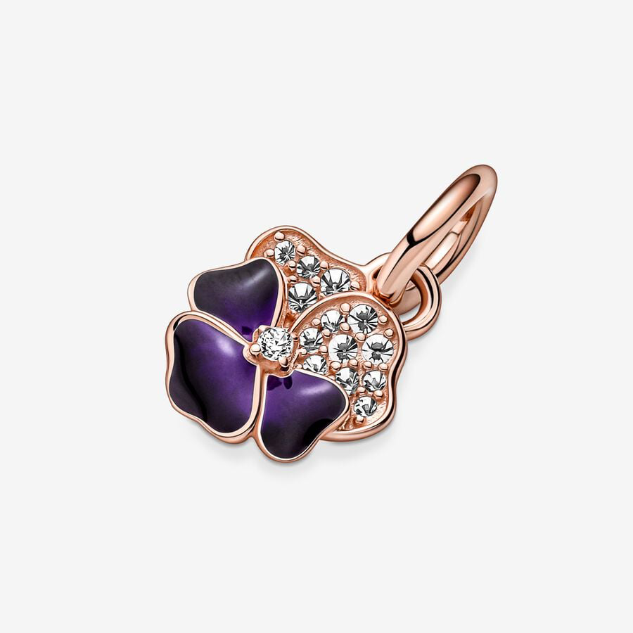 Deep Purple Flower Charm