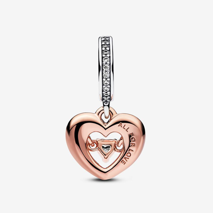 Rose Gold Red Heart Charm