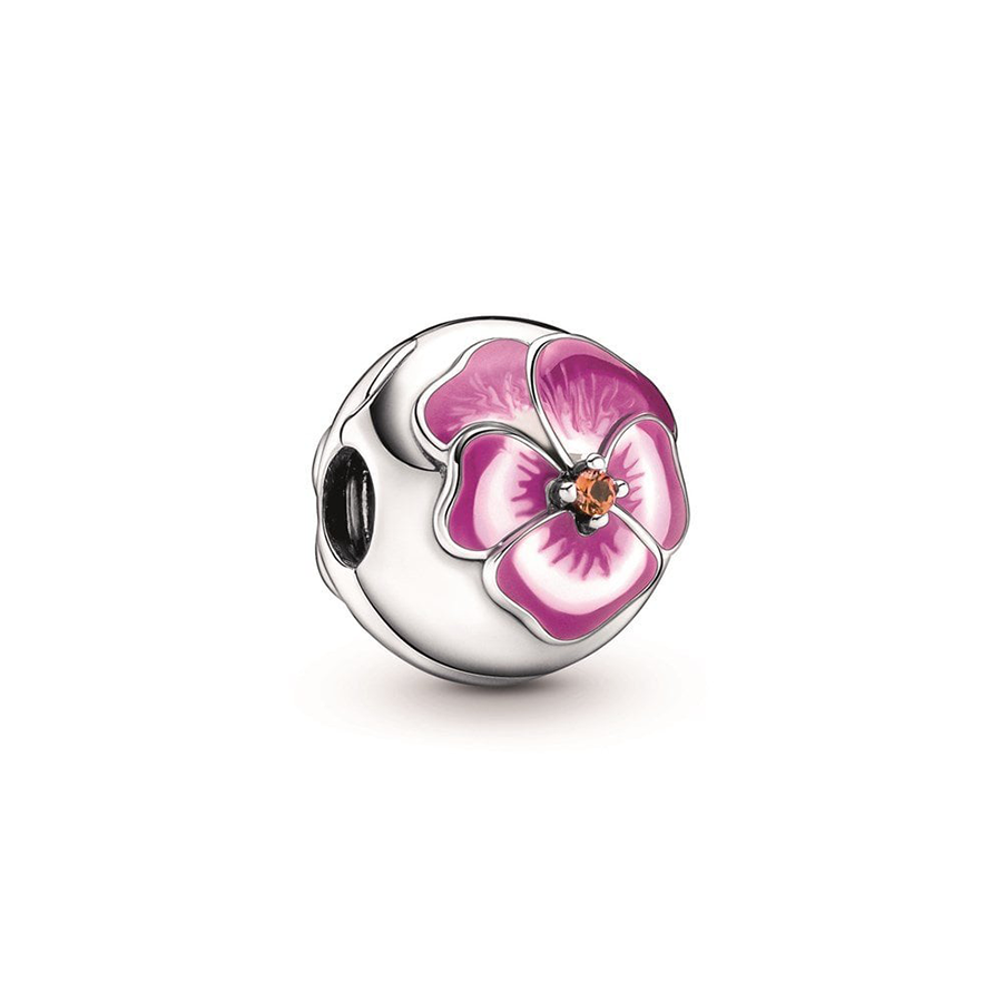 Pink Flower Clip Charm