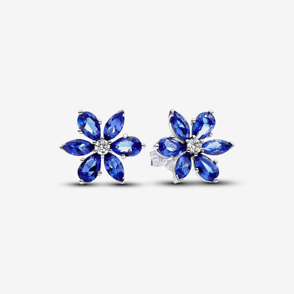 Blue Flower Sparkling Earrings