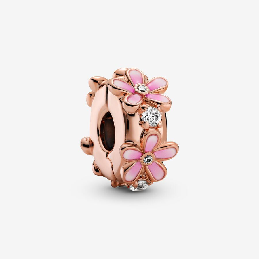 Pink Flower Rose Gold Clip