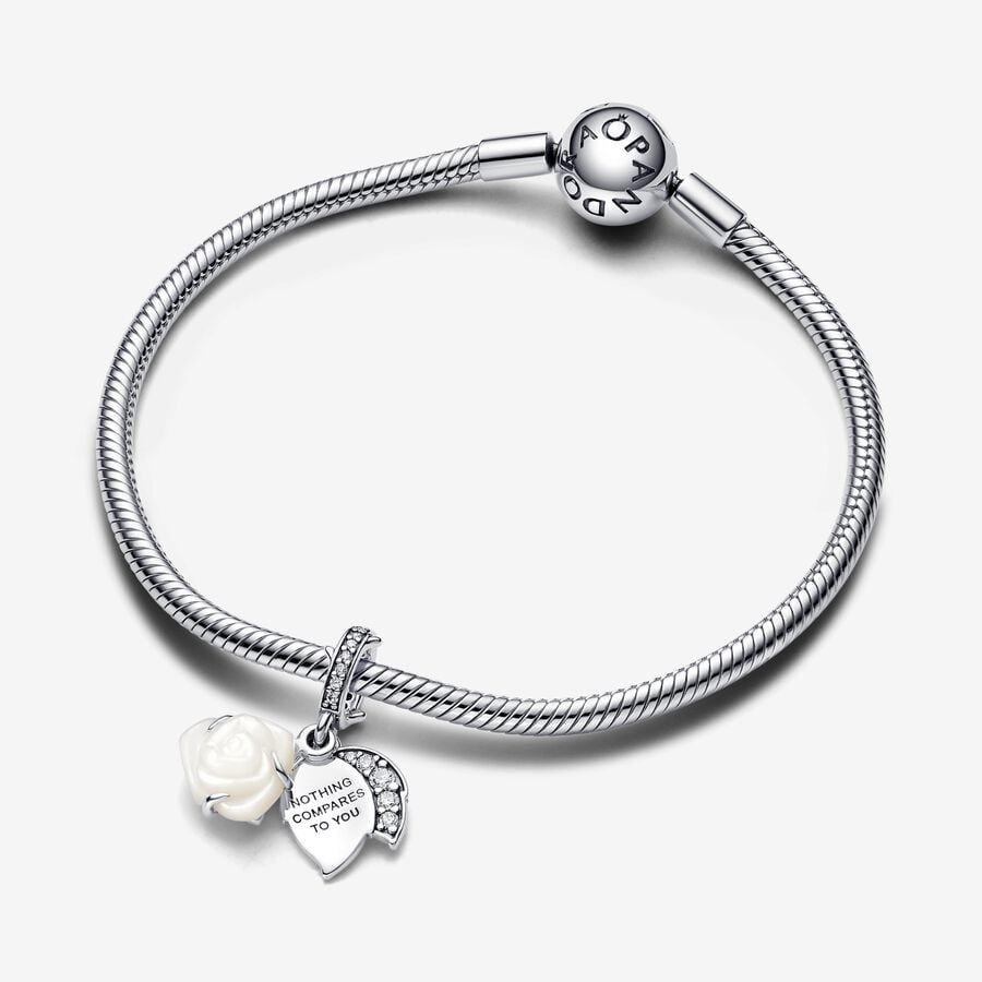 White Rose in Bloom Double Charm