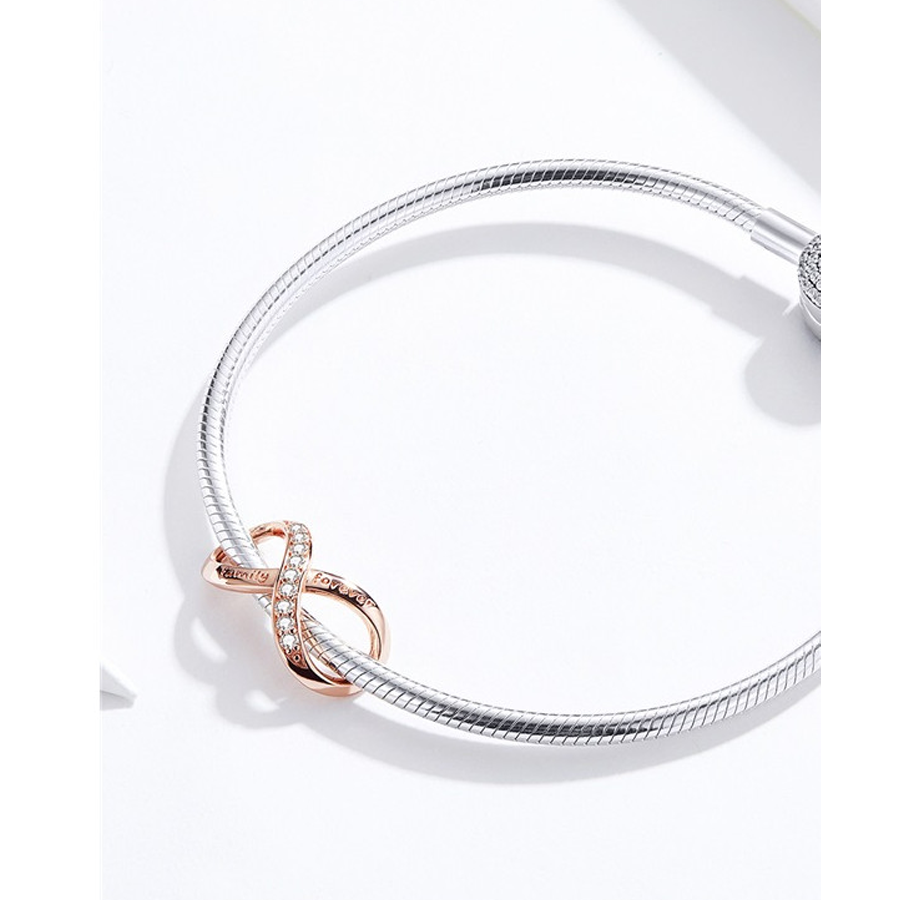 Rose Gold Family Forever Infinity Charm