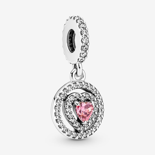 Sparkling Pink Heart Charm