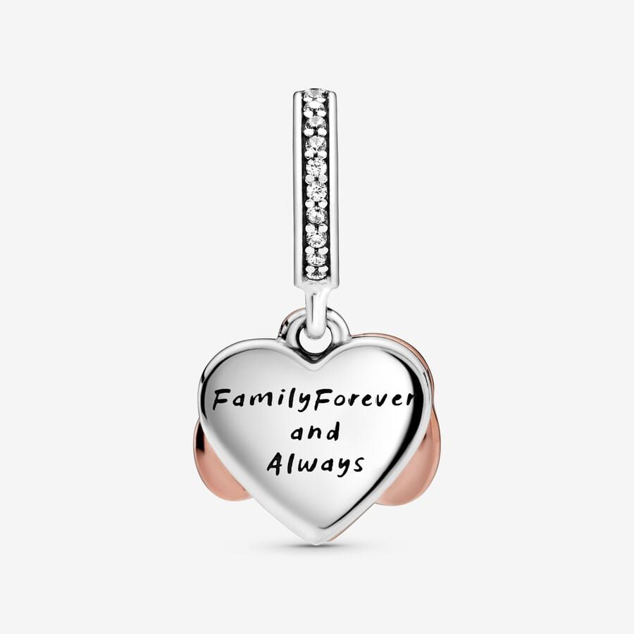 Family Forever and Always Infinity Heart Charm