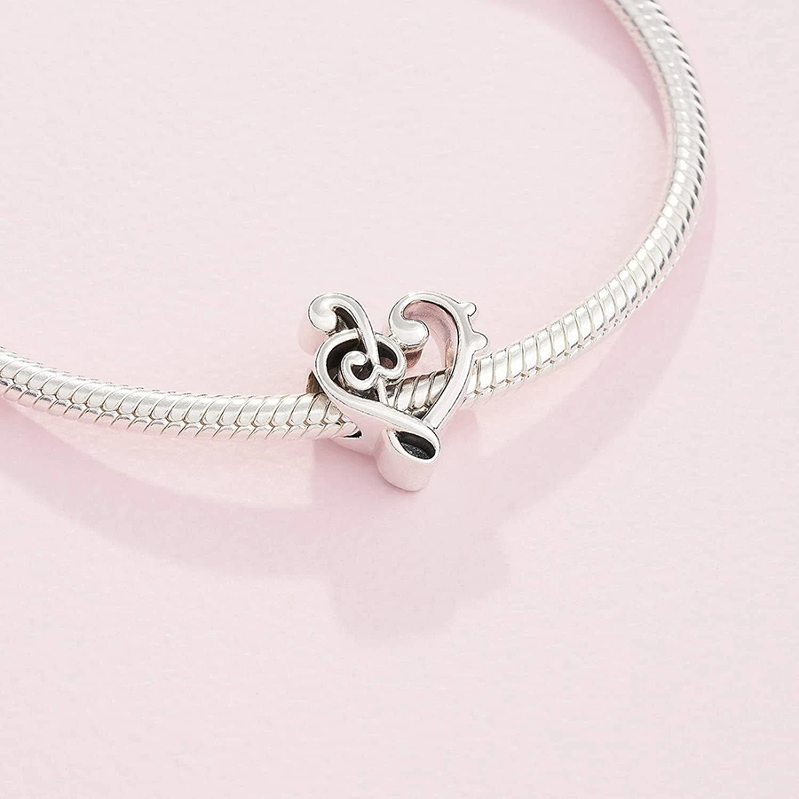 Heart Treble Clef Charm