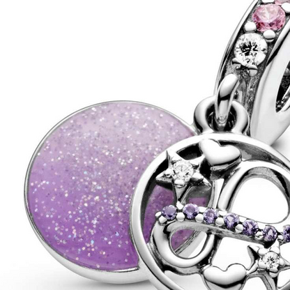 Purple Infinity Hearts & Stars Charm