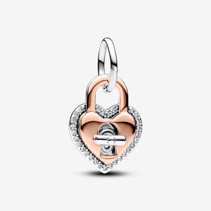 Twistable Heart Padlock Charm