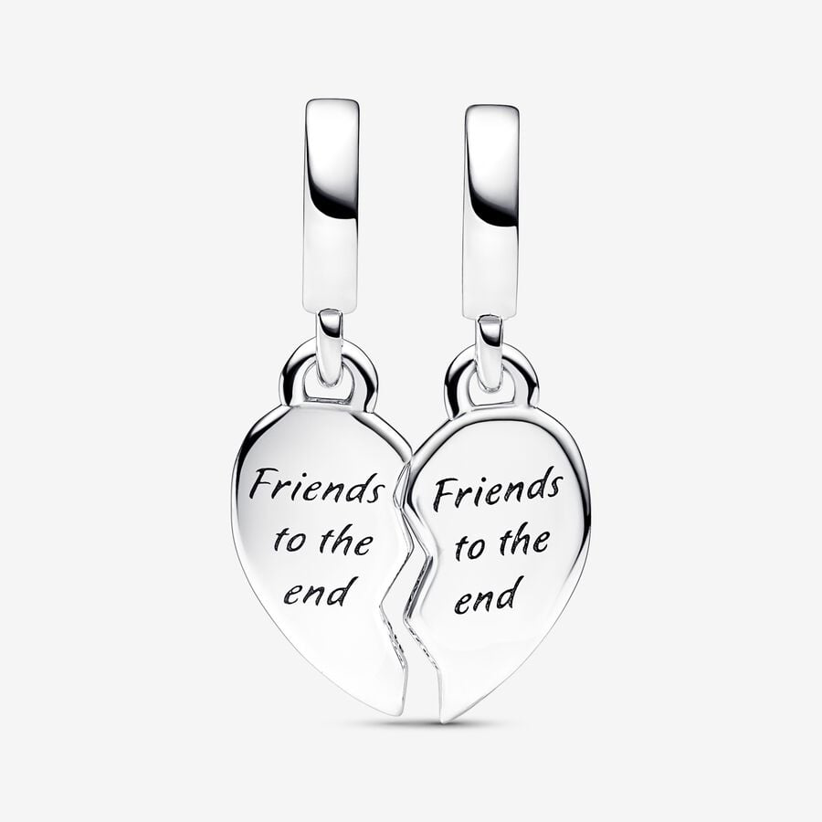 Splittable ''Friends to the end'' Heart Charm