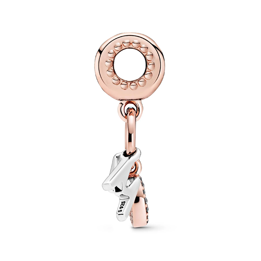 Rose Gold Mom Heart Letters Charm