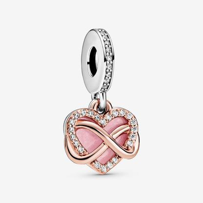 Family Forever and Always Infinity Heart Charm