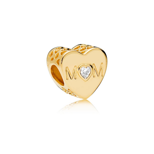 Mom Gold Heart Charm