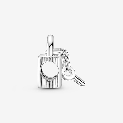 Heart Padlock Key Charm