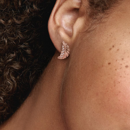 Rose Gold Feather Earrings