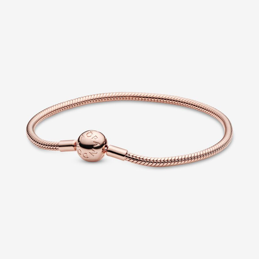 Moments Rose Gold Ball Clasp Snake Chain Bracelet