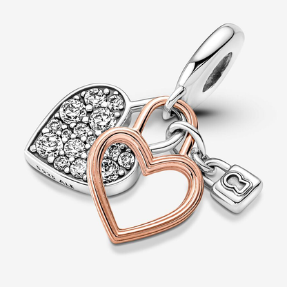 Heart Rose Gold Padlock Charm