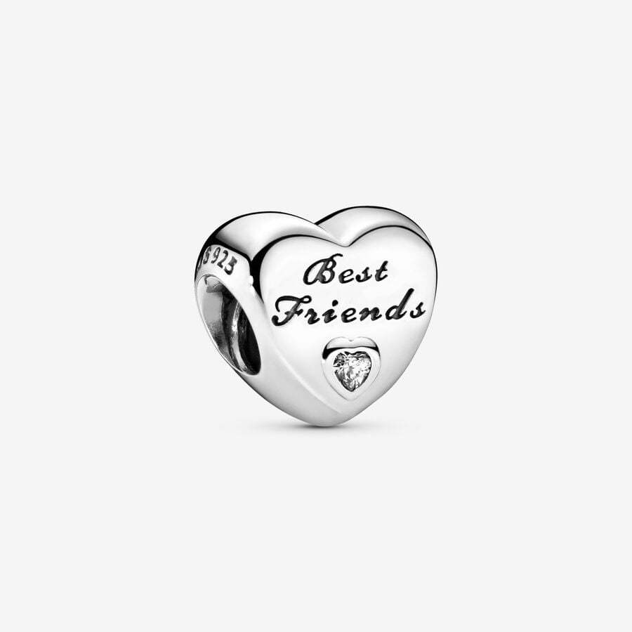 Best Friends Heart Charm