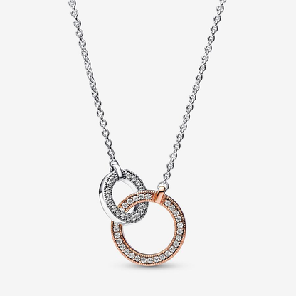 Rose Gold Intertwined Circles Necklace