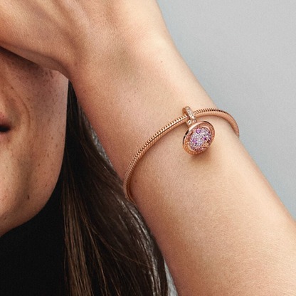 Planet Saturn Rose Gold Charm