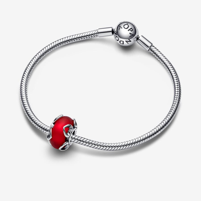 Red Glass & Hearts Charm