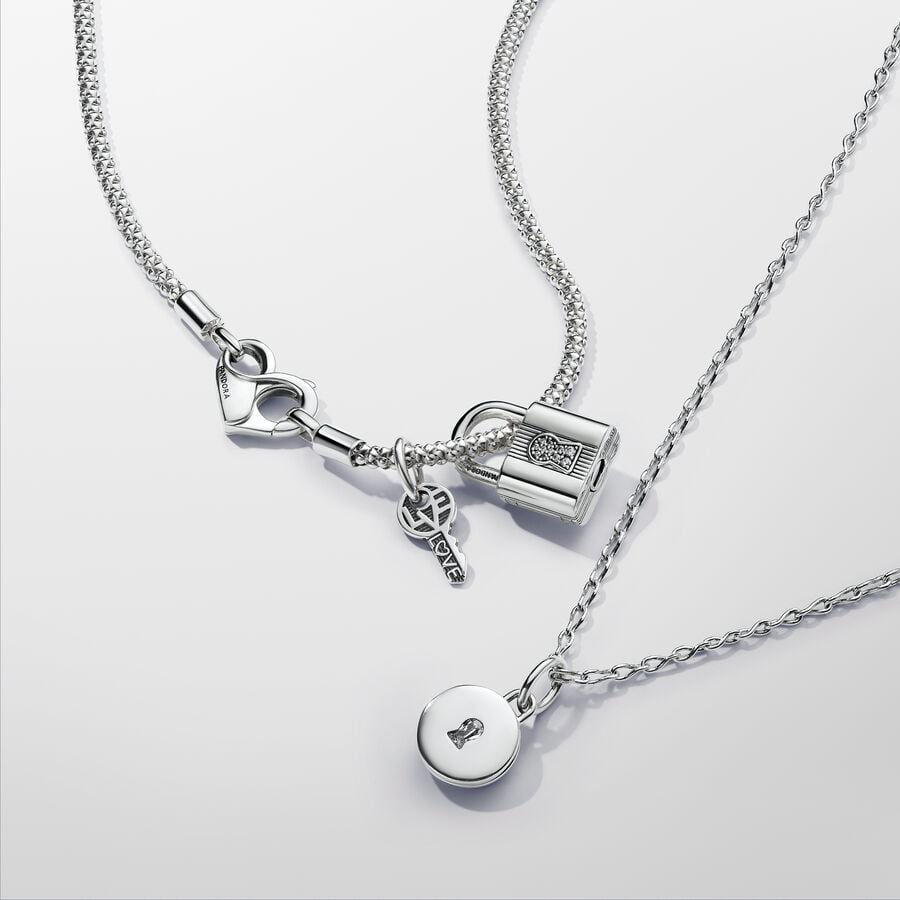 Silver Padlock & Key Charm