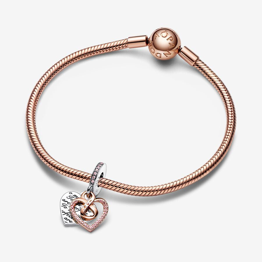 Infinity Mum Heart Rose Gold Charm