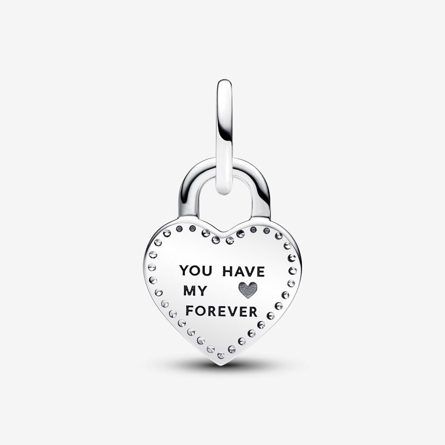 Twistable Heart Padlock Charm