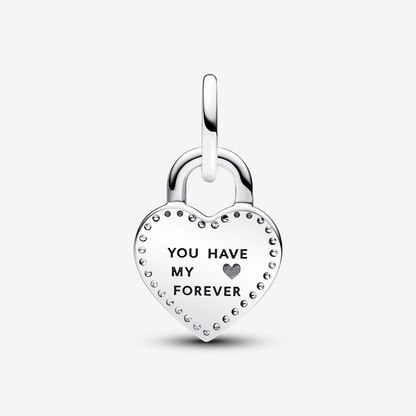 Twistable Heart Padlock Charm