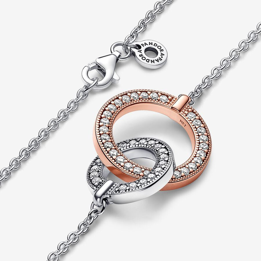 Rose Gold Intertwined Circles Necklace