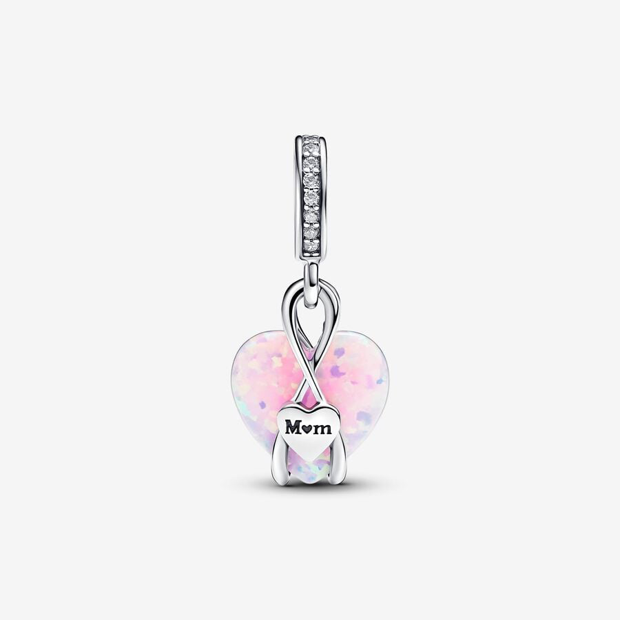 Mom Opalescent Heart Charm