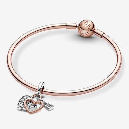 Heart Rose Gold Padlock Charm