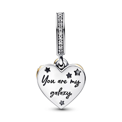 Gold Shooting Star Heart Charm