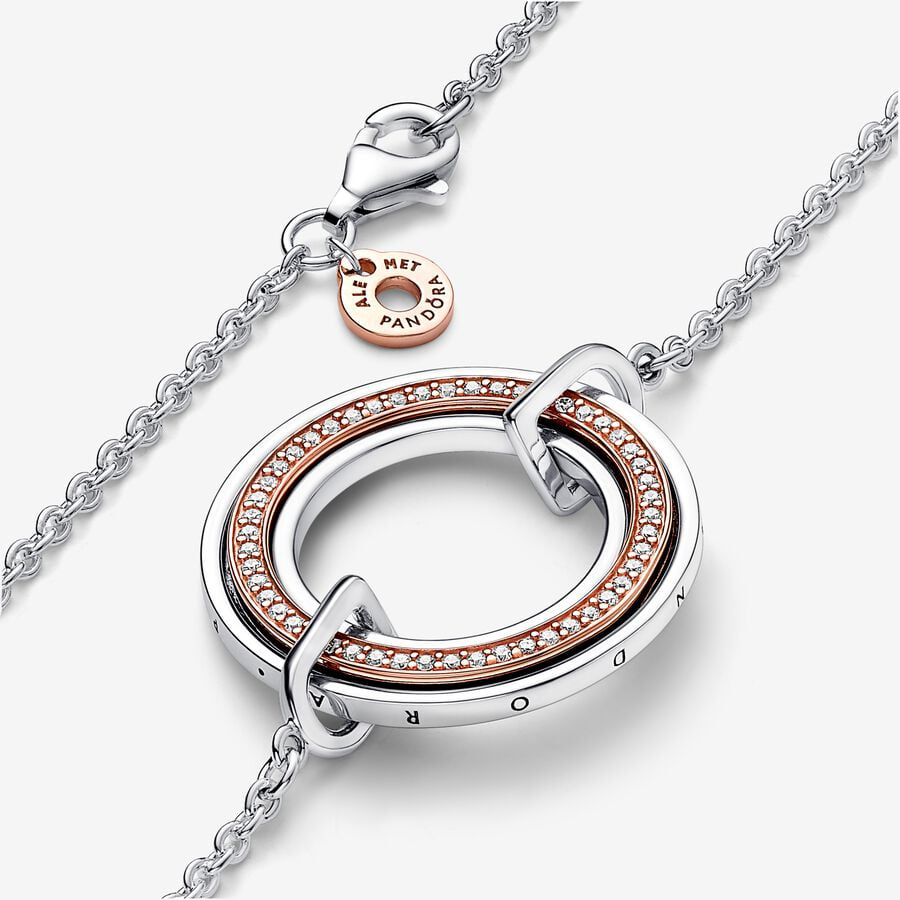 Rose Gold Two Tone Pavé Necklace