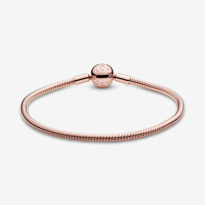 Moments Rose Gold Ball Clasp Snake Chain Bracelet