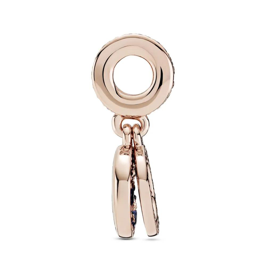 Blue Disc Rose Gold Charm