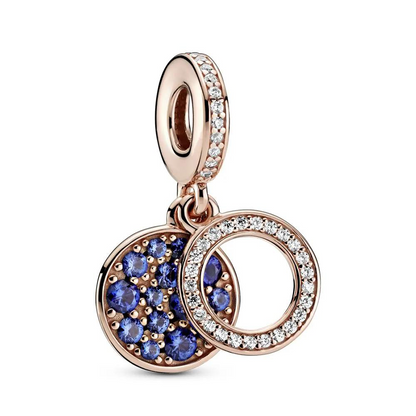 Blue Disc Rose Gold Charm