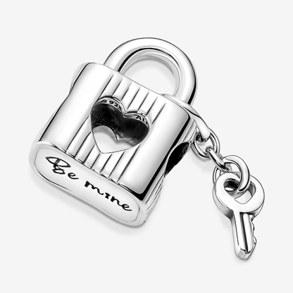 Heart Padlock Key Charm