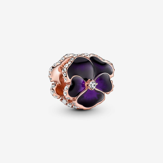 Deep Purple Flower Charm